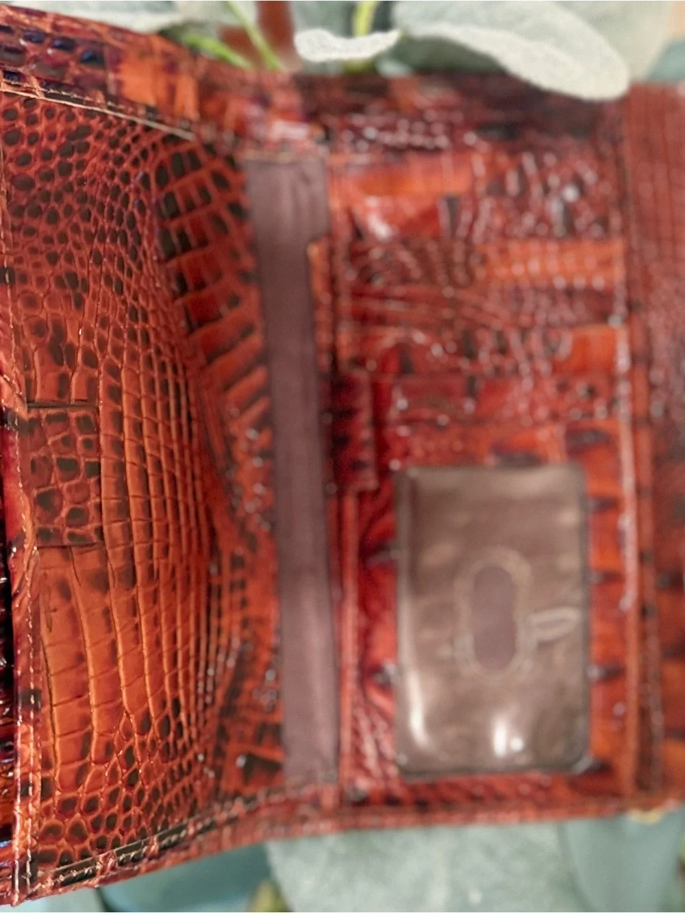 Brahmin cognac croc